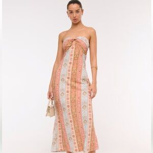 Abercrombie & Fitch Elegant Strapless Maxi Dress - Multicolor